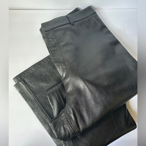 Jaclyn Smith Black Leather Straight Leg Pants size 8 - Picture 3 of 15